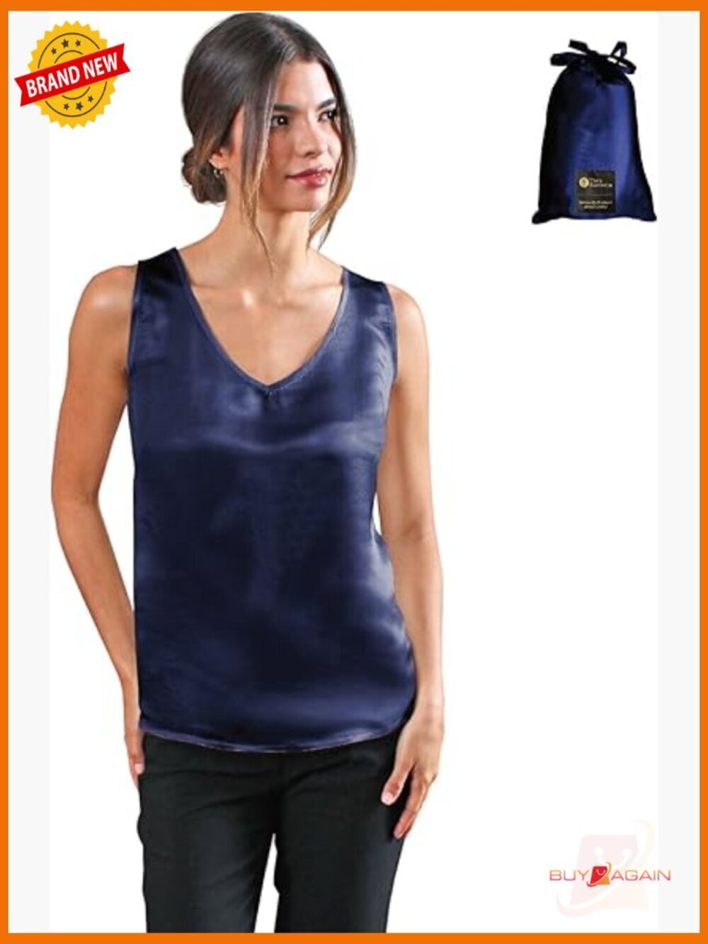 Mulberry Silk Tank Top Sleeveless V-Neck Women's Blouse Classic Fit